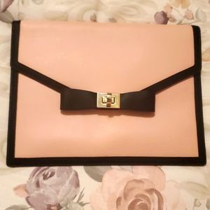 New Kate Spade Pink Leather Envelope Clutch